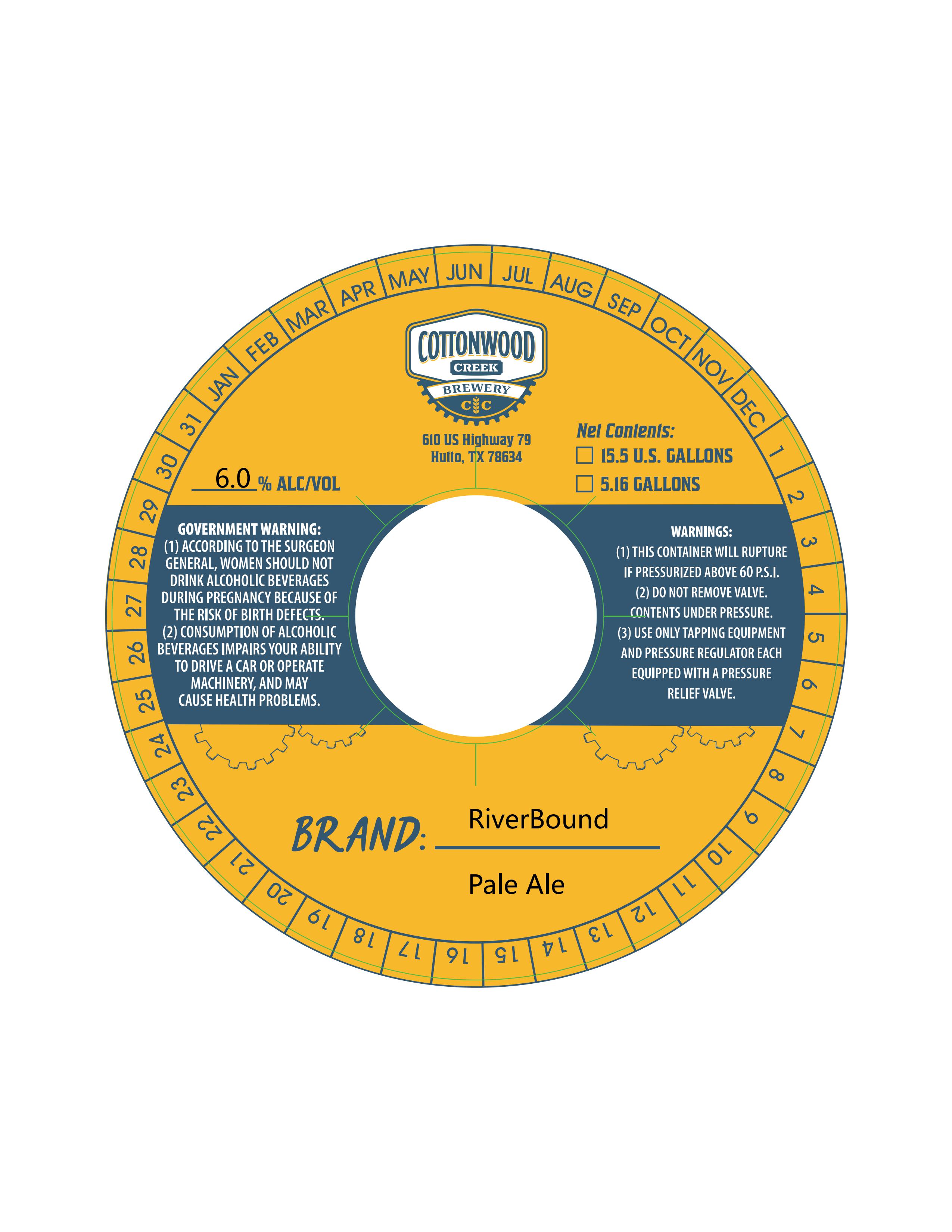 TABC label artwork for RiverBound Pale Ale