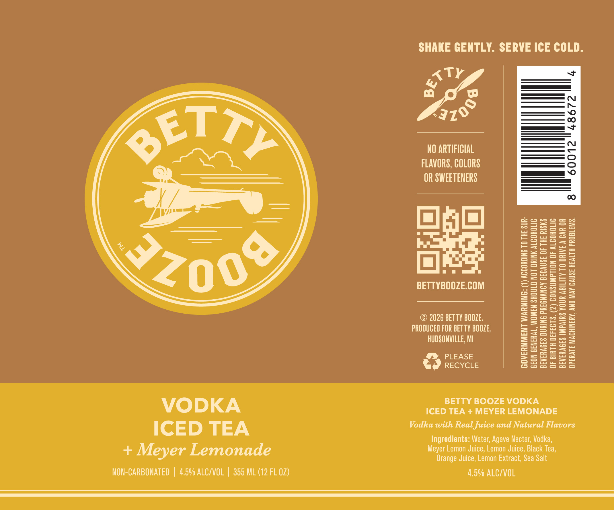 TABC label artwork for Betty Booze Vodka Iced Tea + Meyer Lemonade