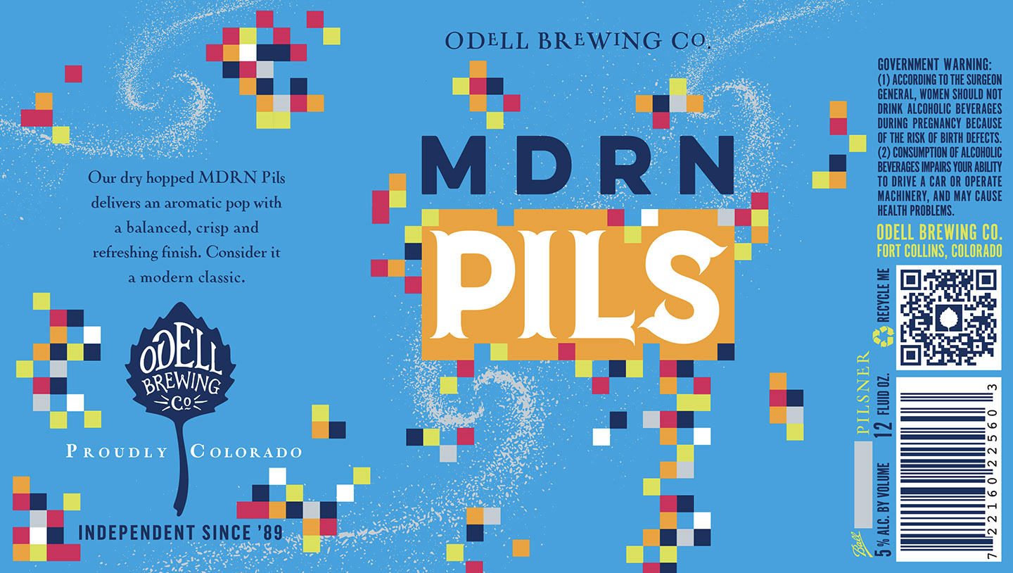 TABC label artwork for MDRN Pils