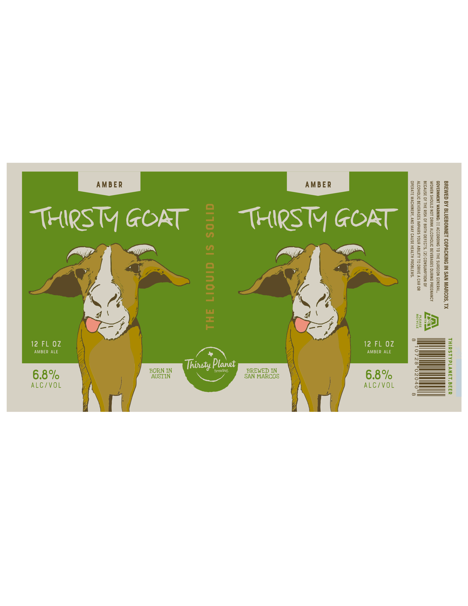 TABC label artwork for Thirsty Goat Amber Ale