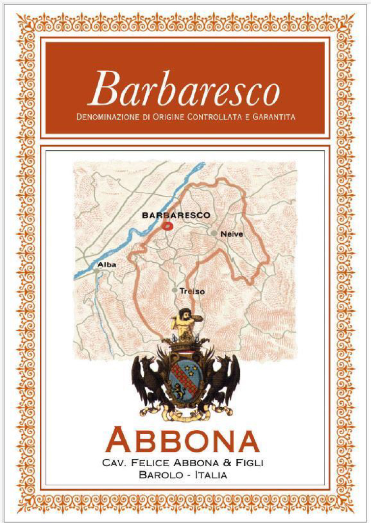 TABC label artwork for Abbona Barbaresco