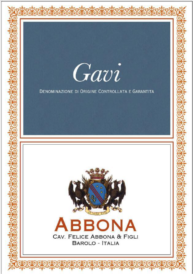TABC label artwork for Abbona Gavi