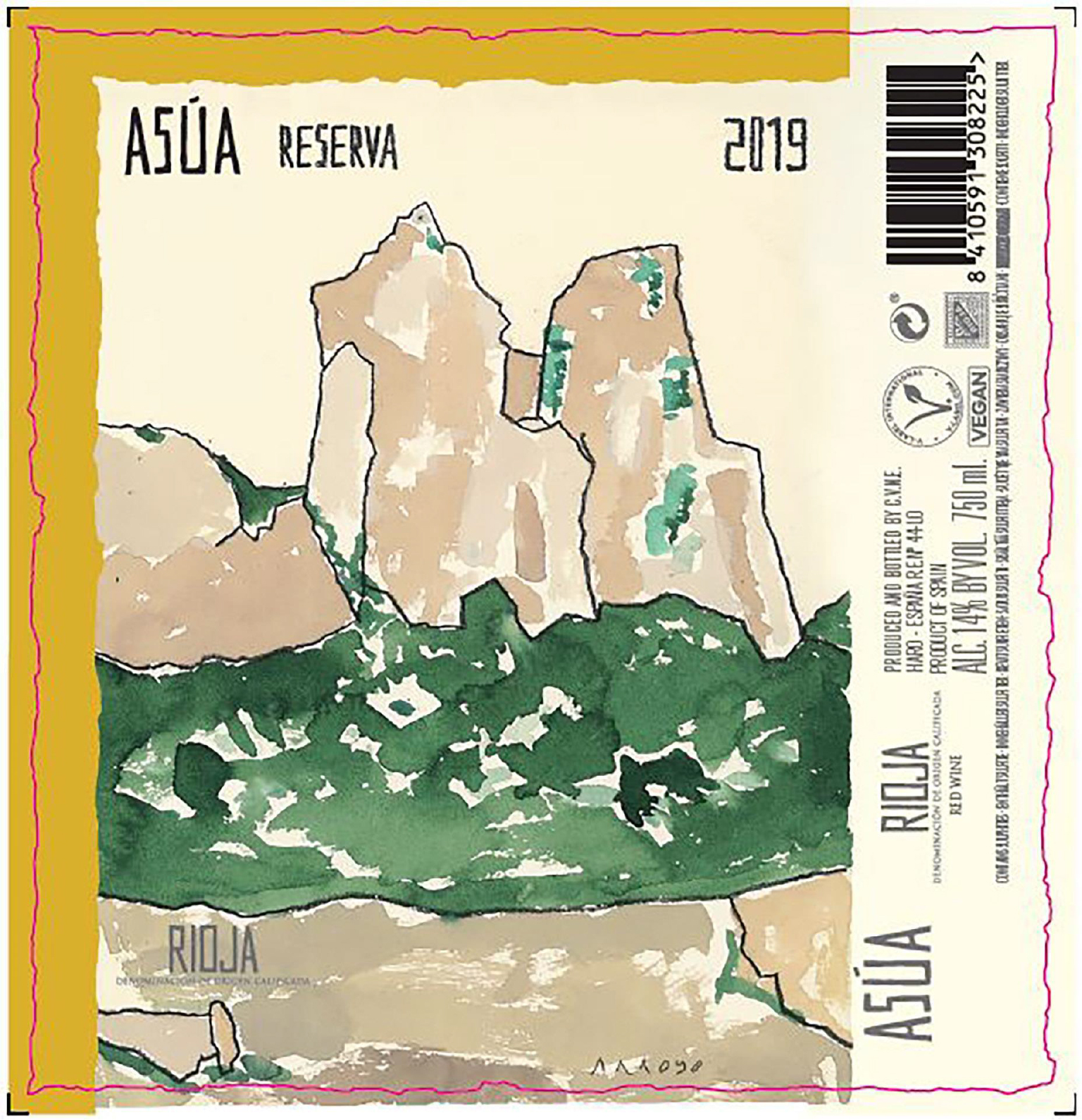 TABC label artwork for Asua Rioja Reserva