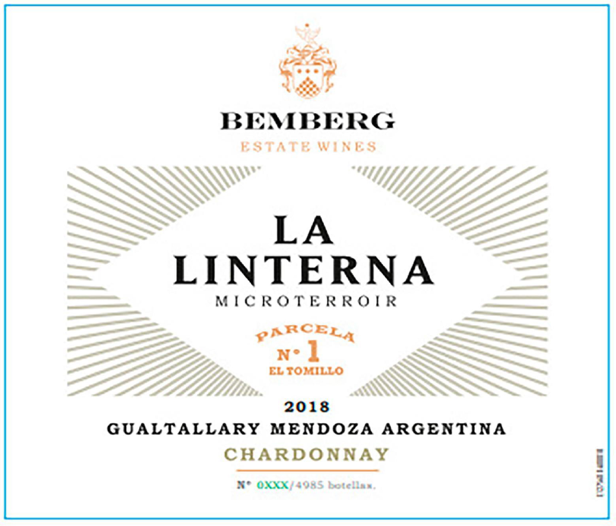 TABC label artwork for Bemberg La Linterna El Tomillo Estate Chardonnay