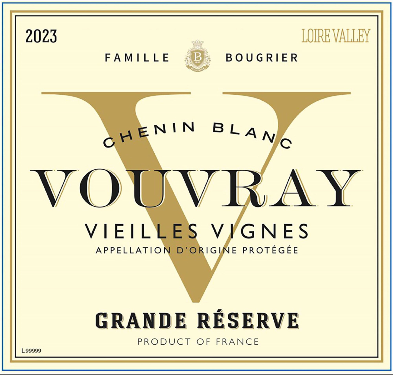 TABC label artwork for Famille Bougrier ’V’ Vouvray Grande Reserve