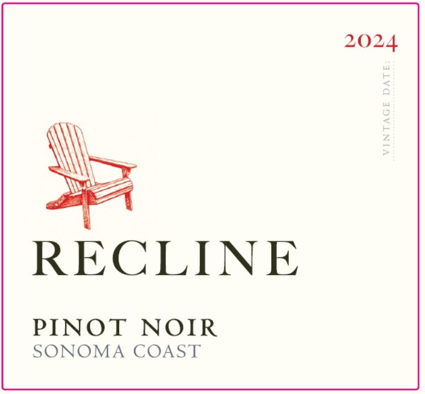 TABC label artwork for Recline Pinot Noir Sonoma Coast