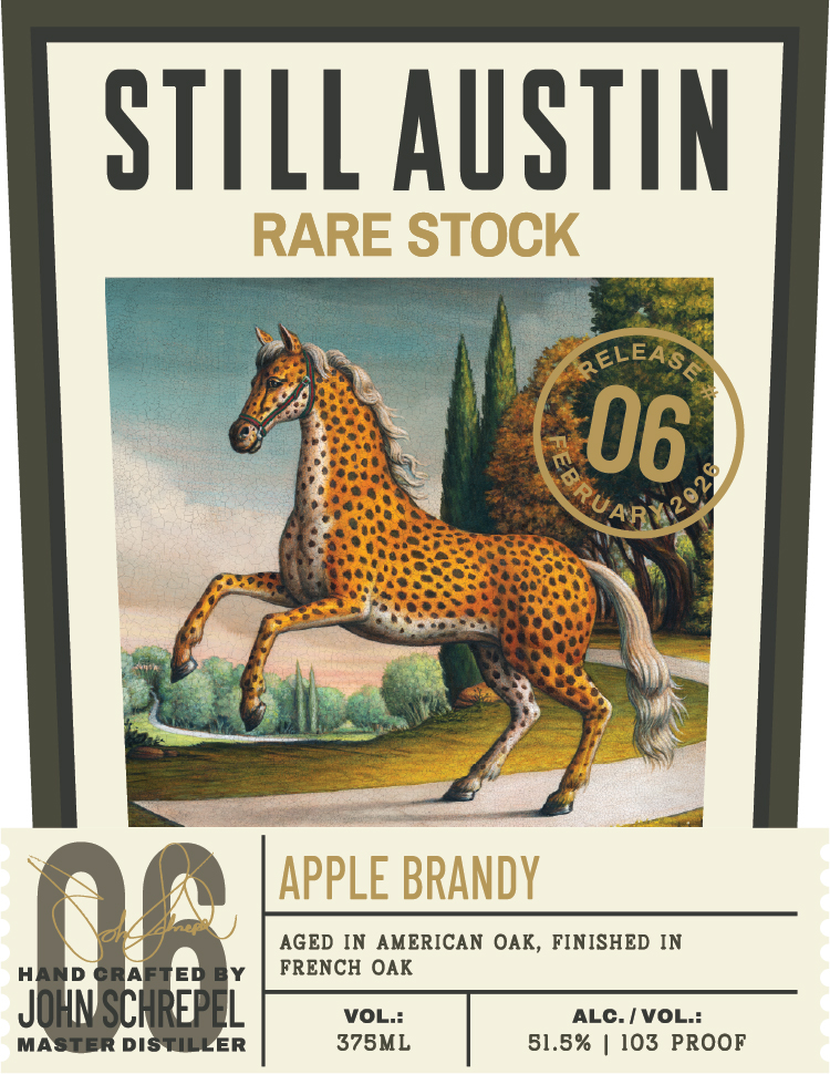 TABC label artwork for Still Austin Rare Stock #6 Apple Brandy