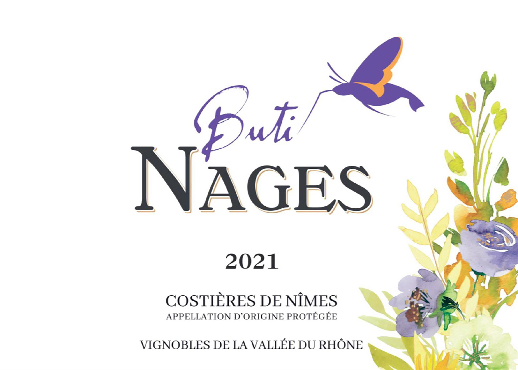 TABC label artwork for Chateau de Nages Buti Rouge Costieres Nimes