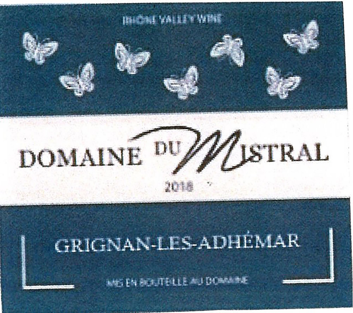 TABC label artwork for Domaine du Mistral Red Grignan-Les-Adhemar