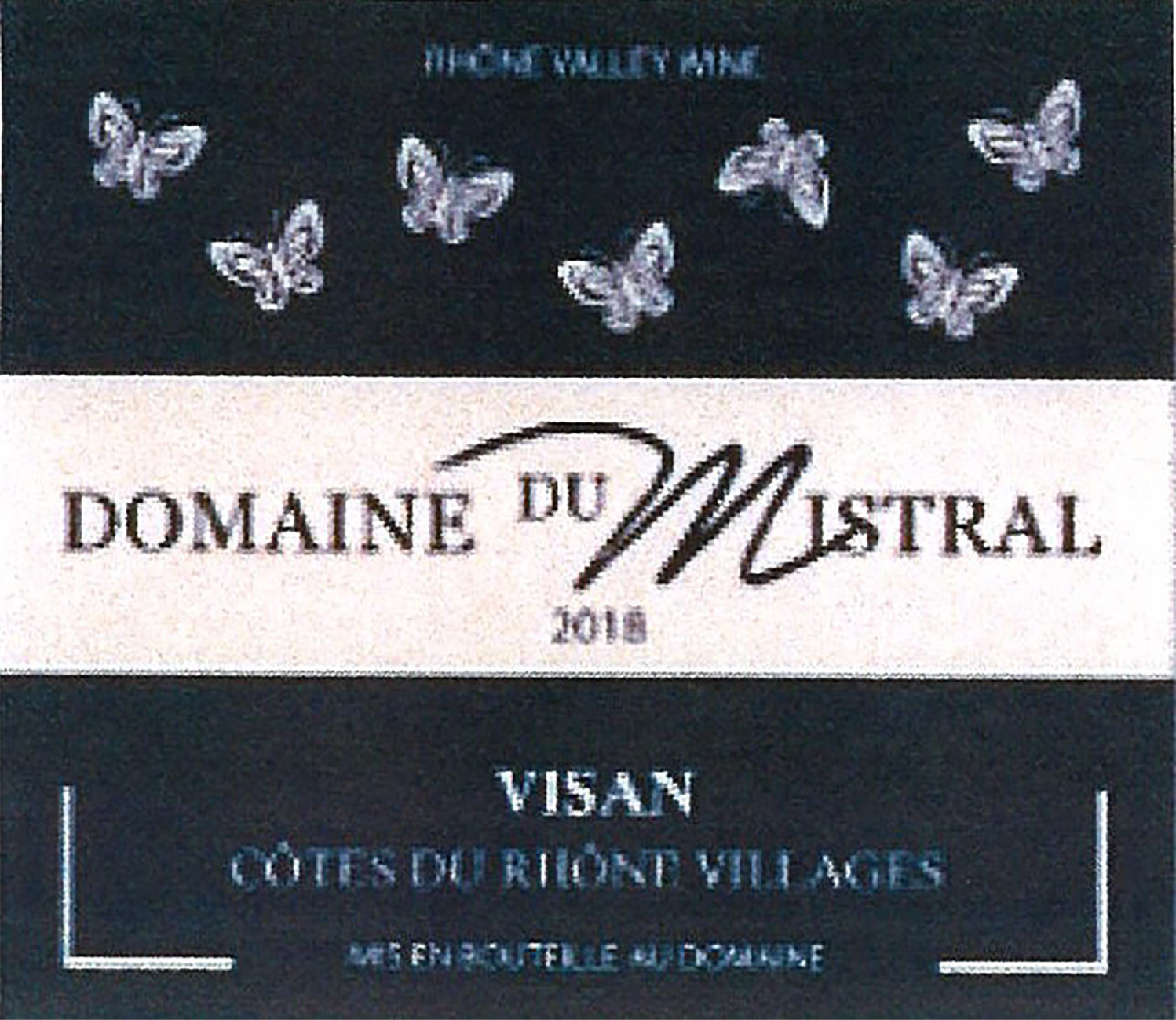 TABC label artwork for Domaine du Mistral Red Visan Cotes du Rhone
