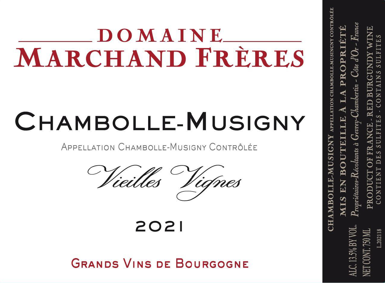 TABC label artwork for Domaine Marchand Freres Pinot Noir Chambolle-Musigny Vieilles Vignes