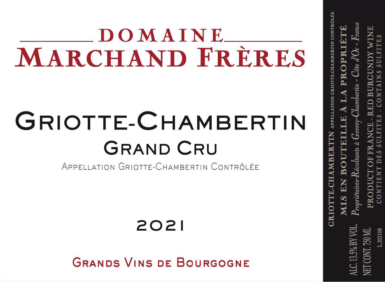 TABC label artwork for Domaine Marchand Freres Pinot Noir Grand Cru Griotte-Chambertin