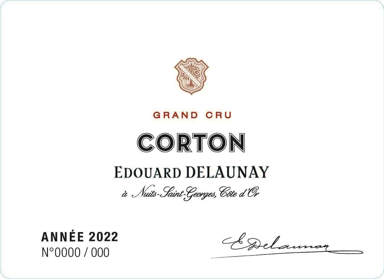 TABC label artwork for Edouard Delaunay Corton Rouge Grand Cru