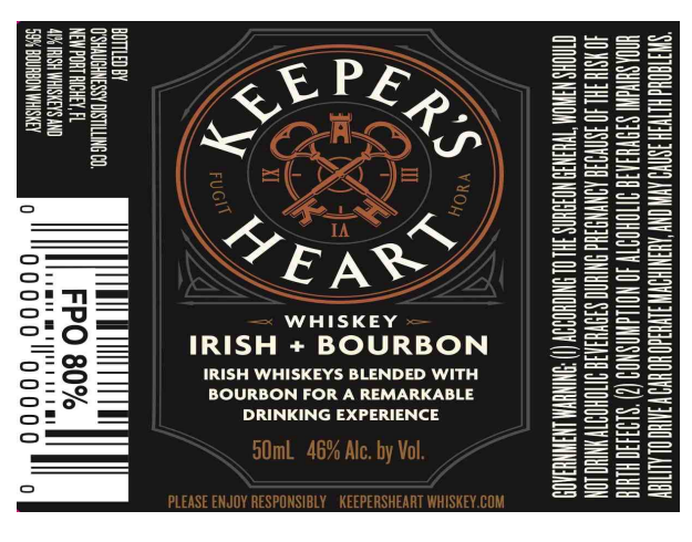 TABC label artwork for Keeper's Heart Irish + Bourbon