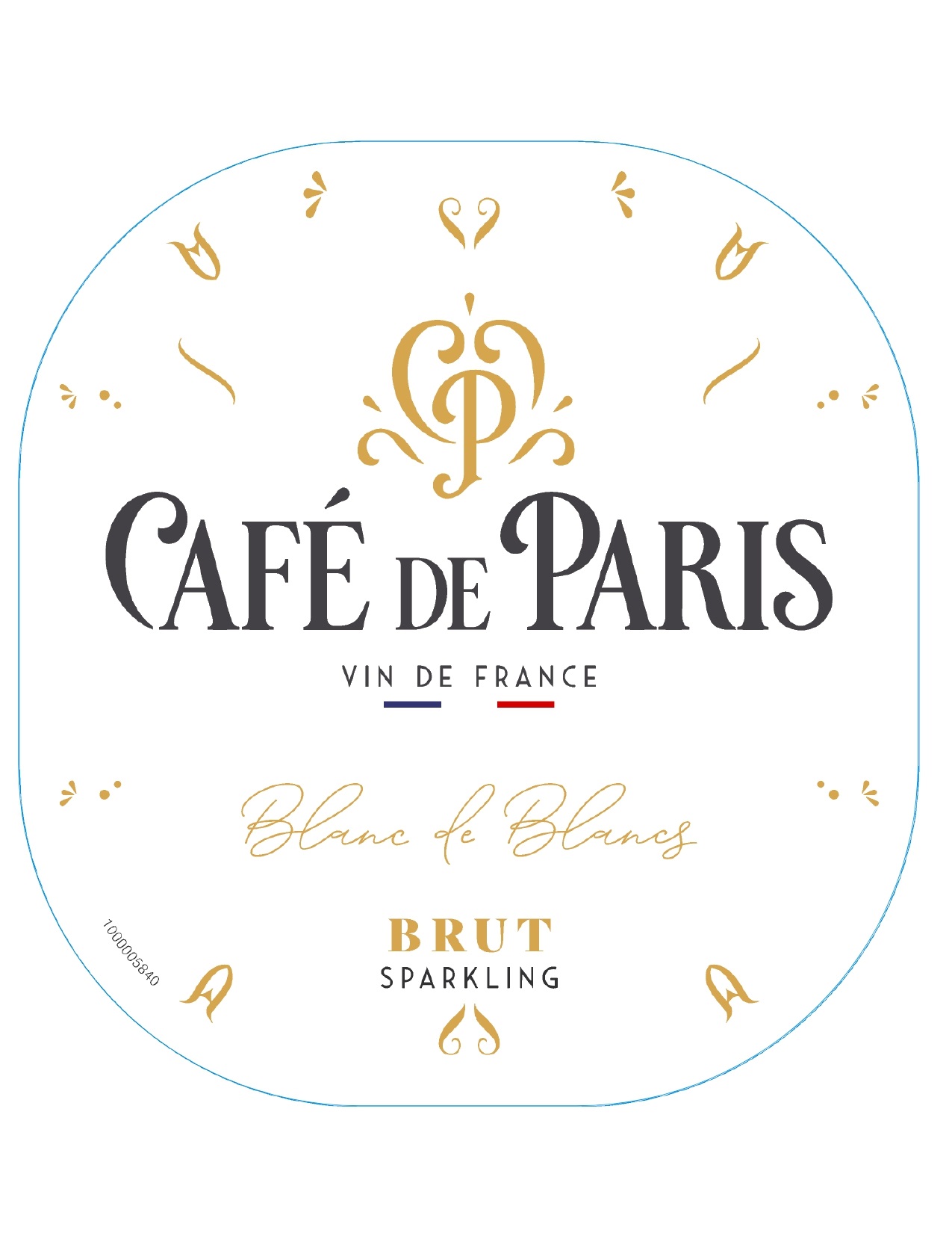 TABC label artwork for Cafe de Paris Blanc de Blancs Brut Sparkling