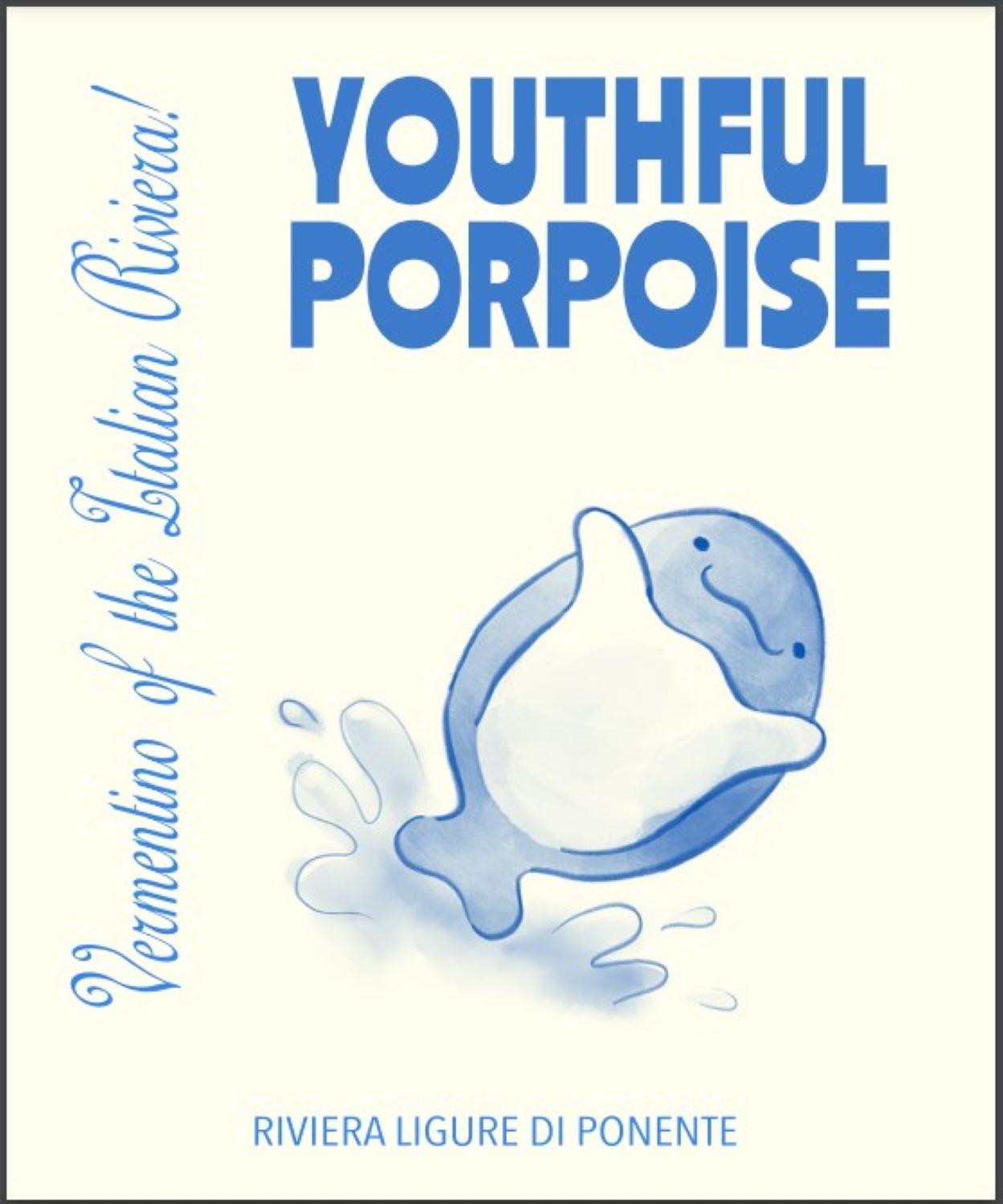 TABC label artwork for Youthful Porpoise, Vermentino, Riviera Ligure di Ponente