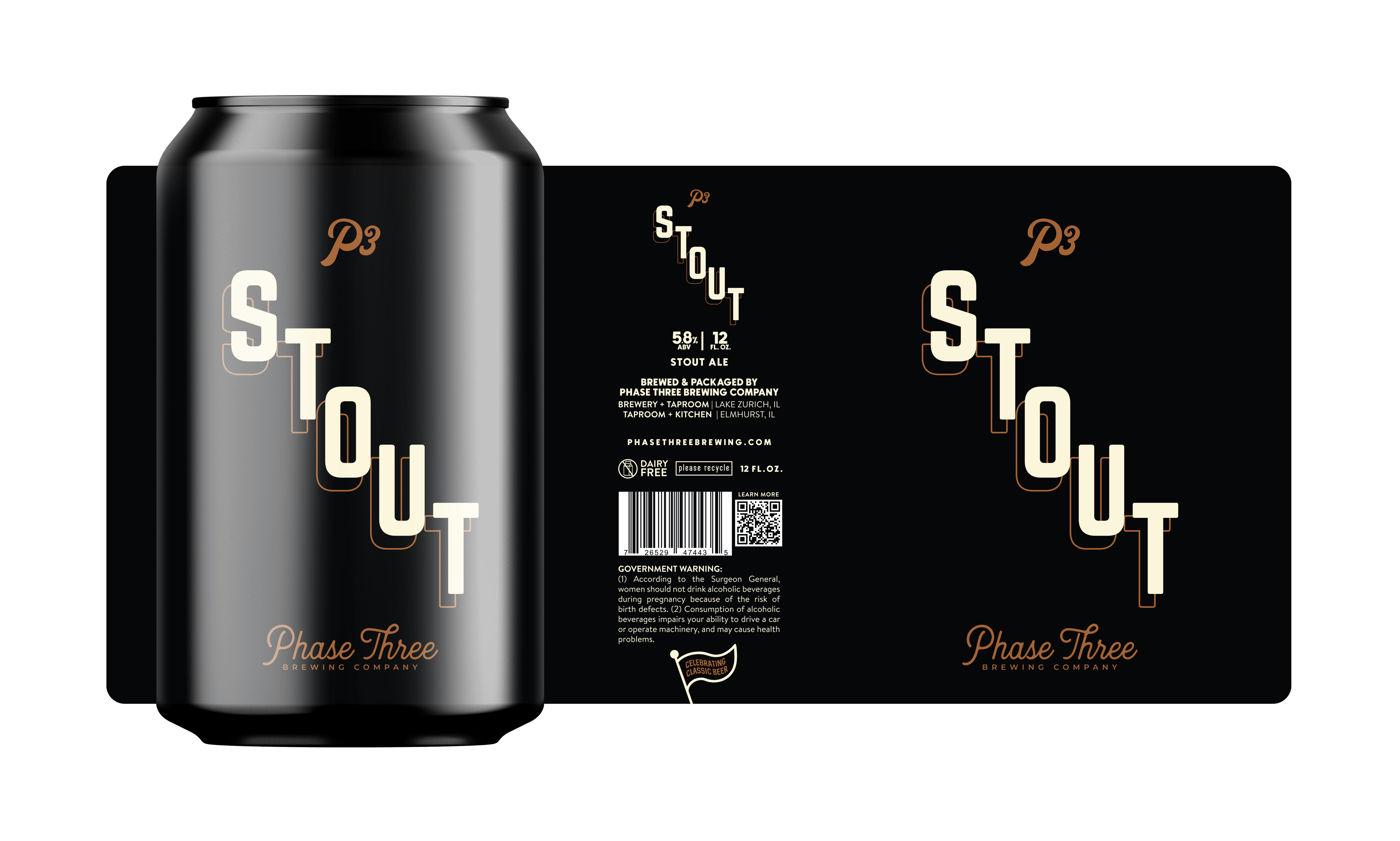 TABC label artwork for P3 Stout