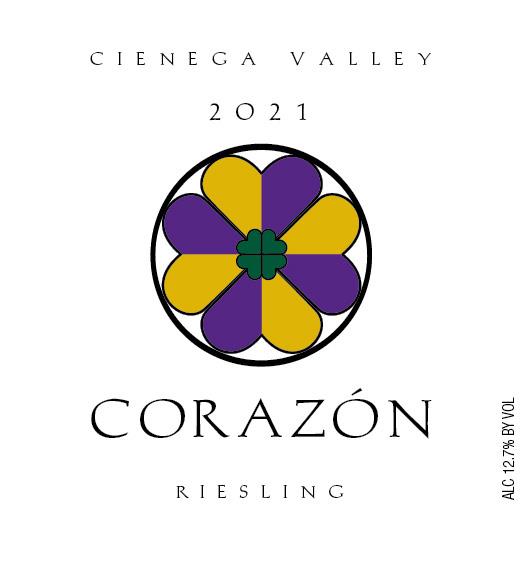 TABC label artwork for Corazon Riesling