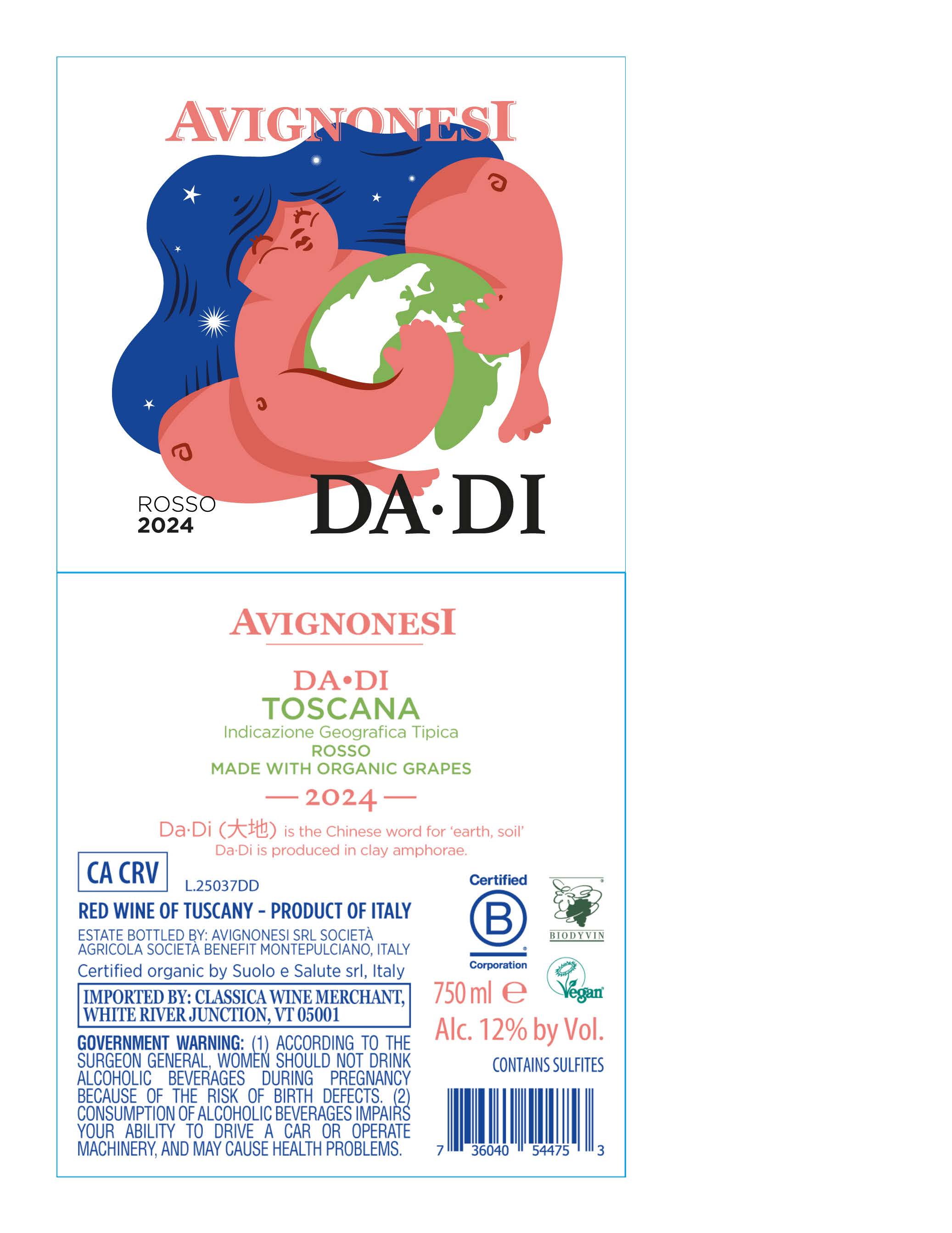 TABC label artwork for Avignonesi DaDi IGT Rosso