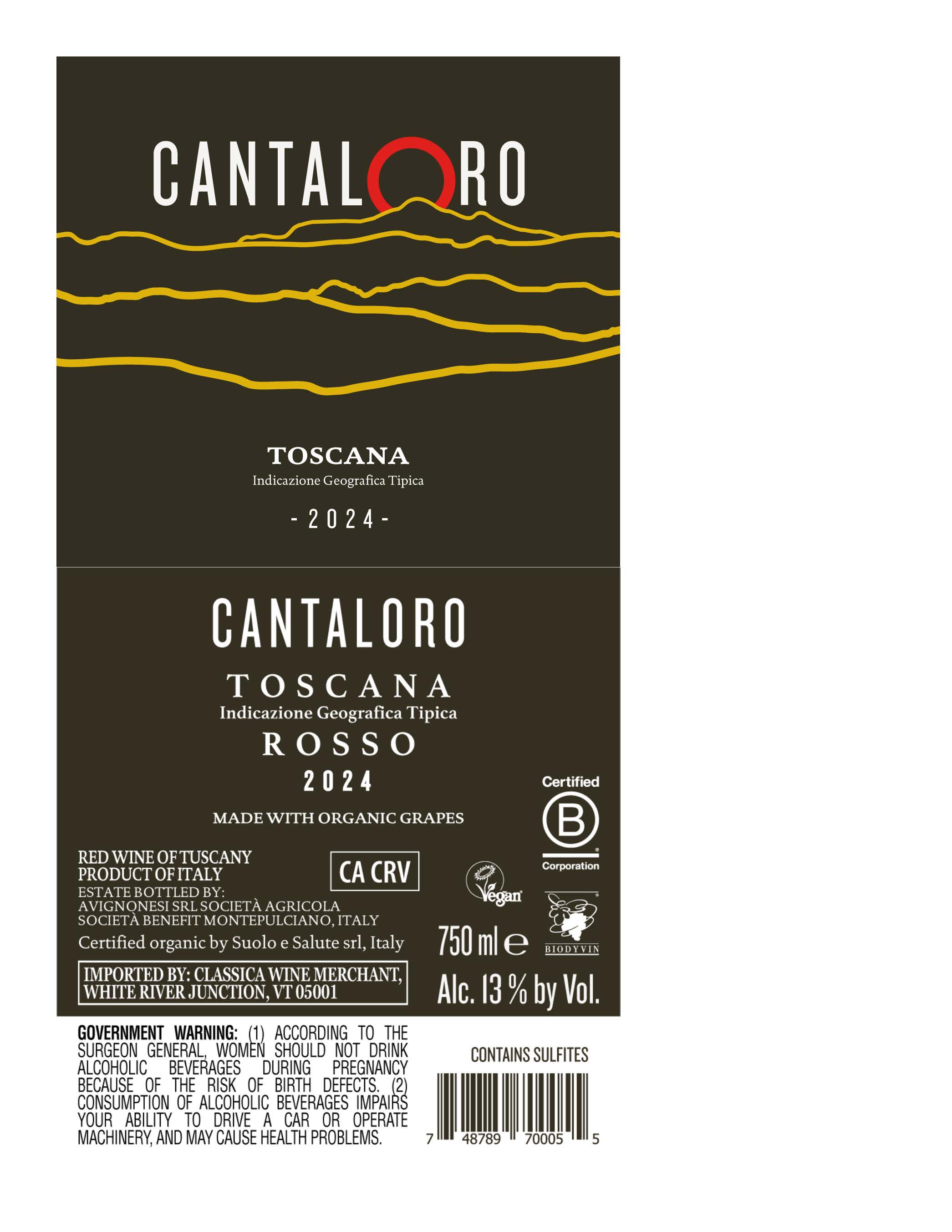 TABC label artwork for Avignonesi Cantaloro rosso