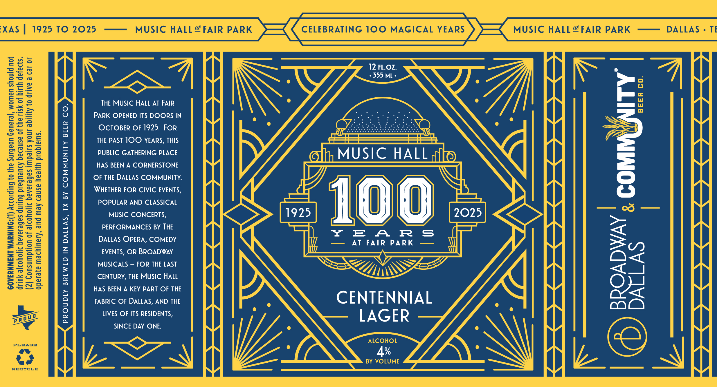 TABC label artwork for BROADWAY DALLAS
