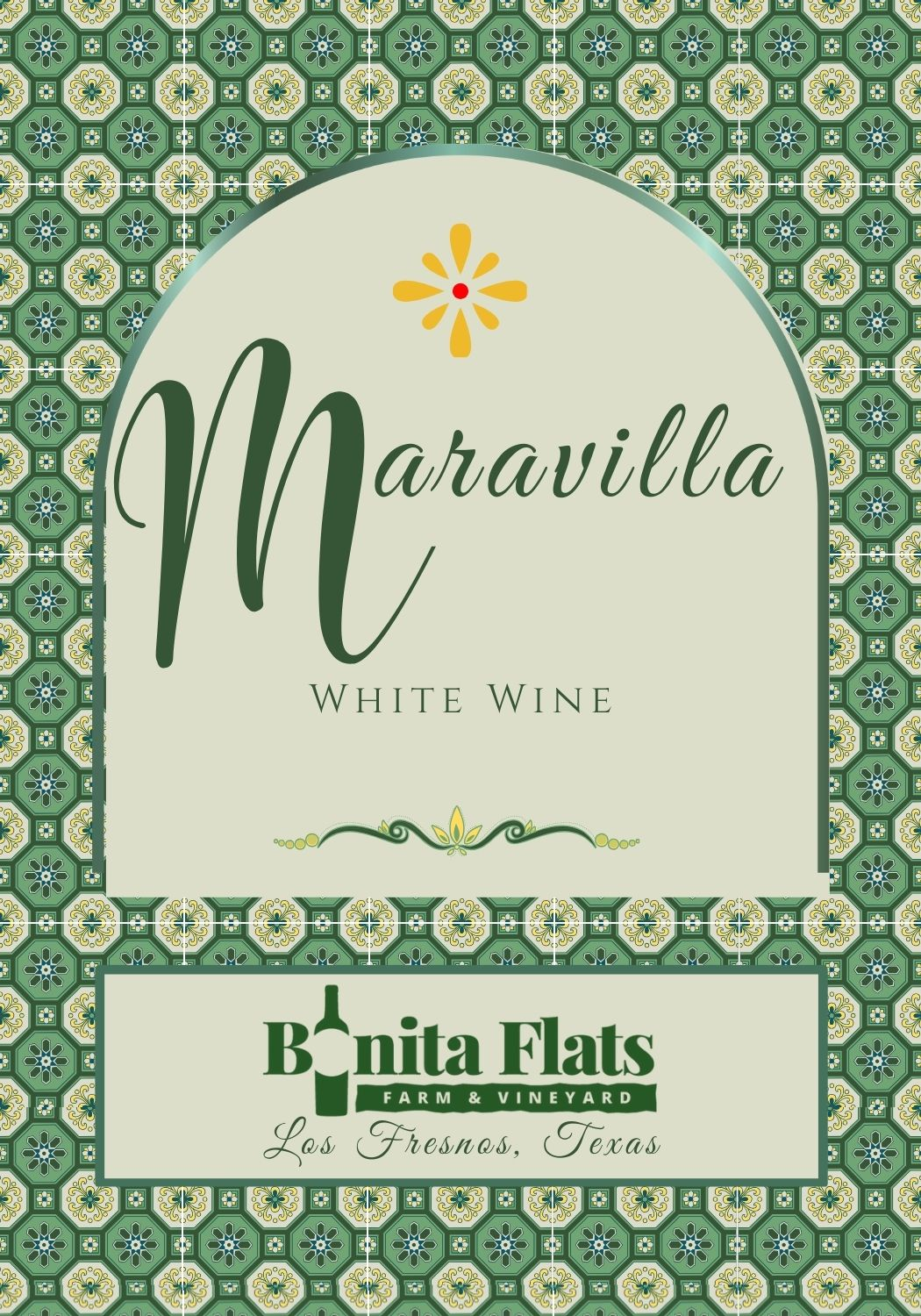 TABC label artwork for BONITA FLATS FARM & VINEYARD MARAVILLA WHITE