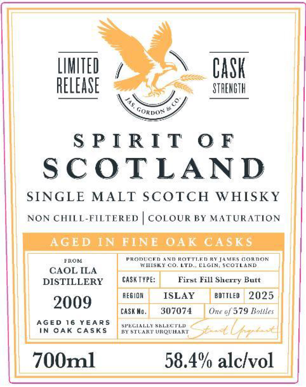 TABC label artwork for Spirit of Scotland Caol Ila 16 Yr