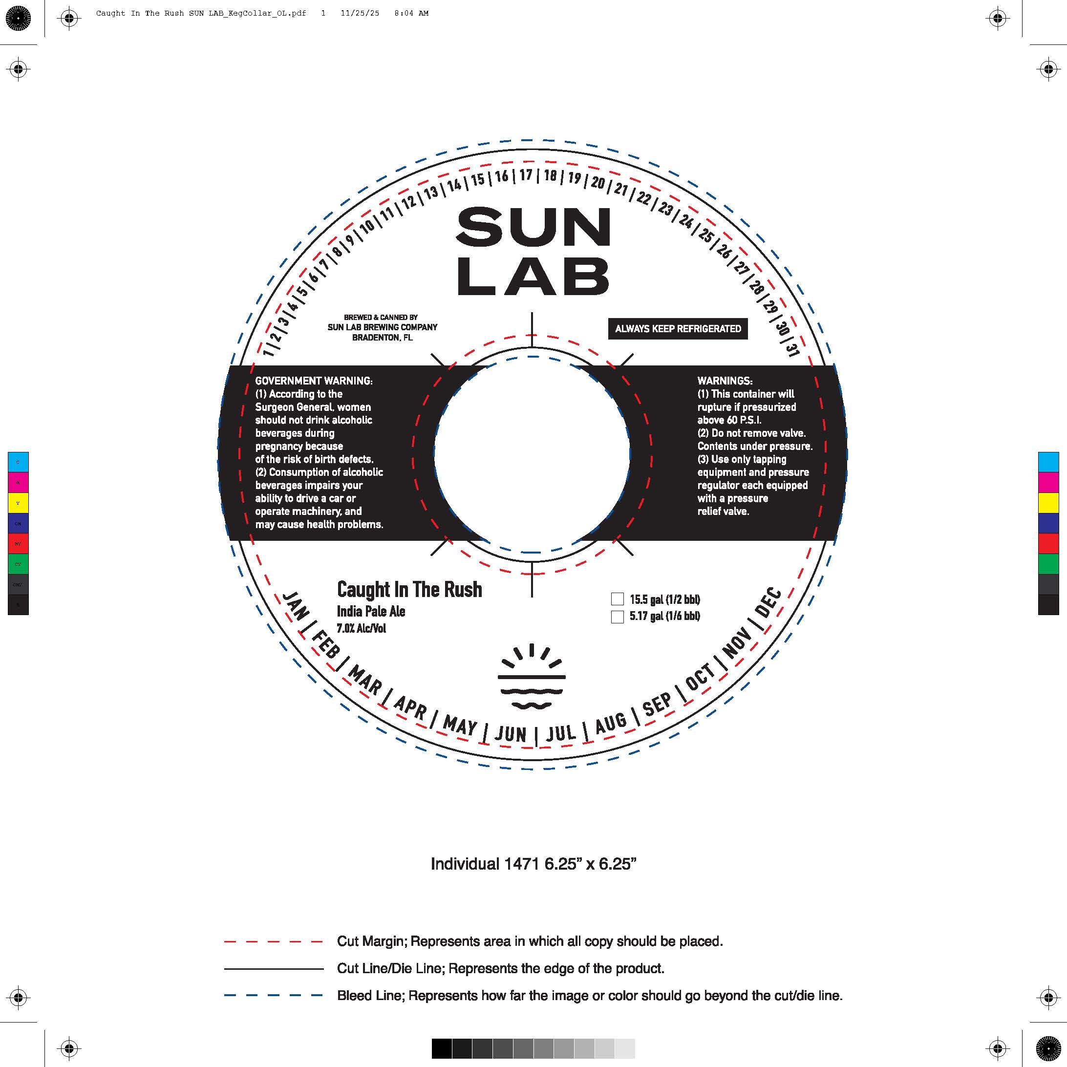 TABC label artwork for Caught In The Rush Keg