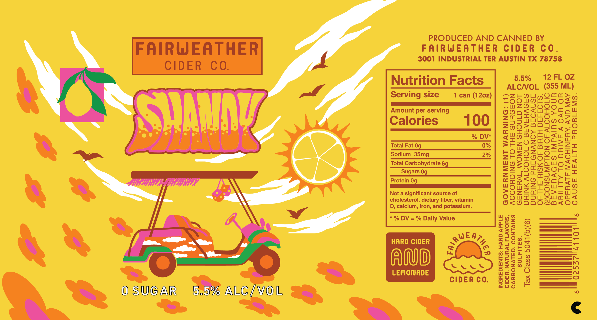 TABC label artwork for Shandy