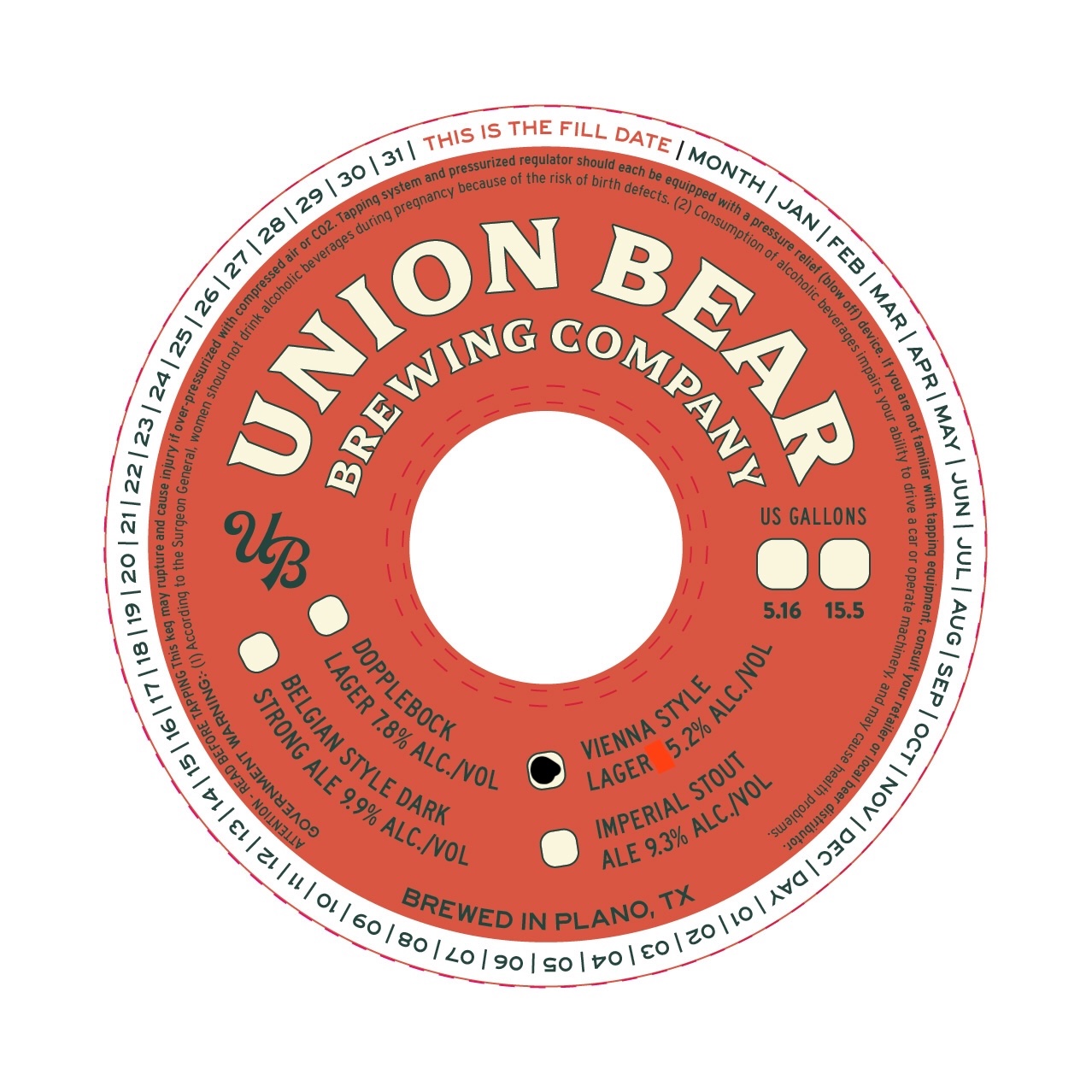 TABC label artwork for Vienna Style Lager