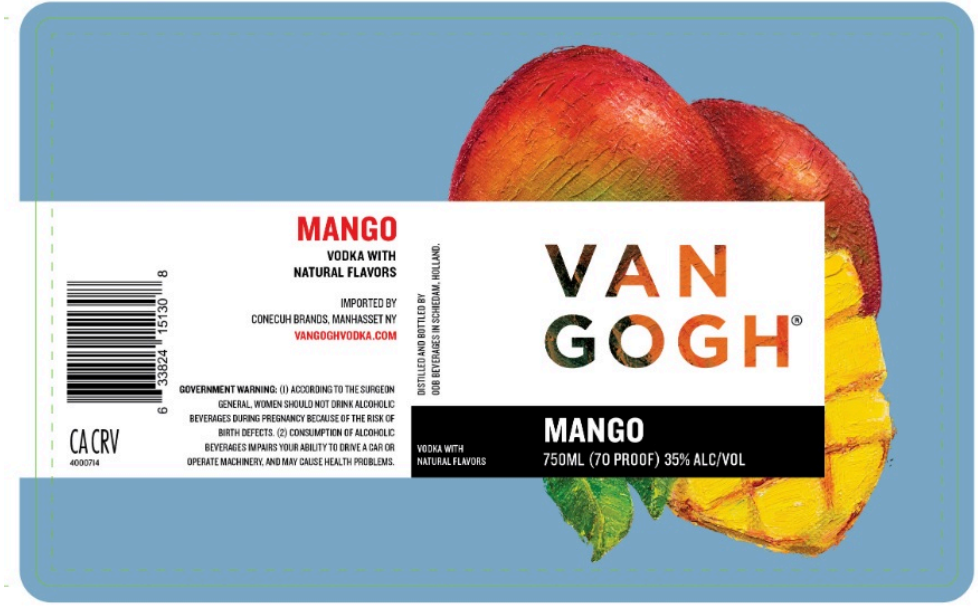 TABC label artwork for Van Gogh Mango Vodka