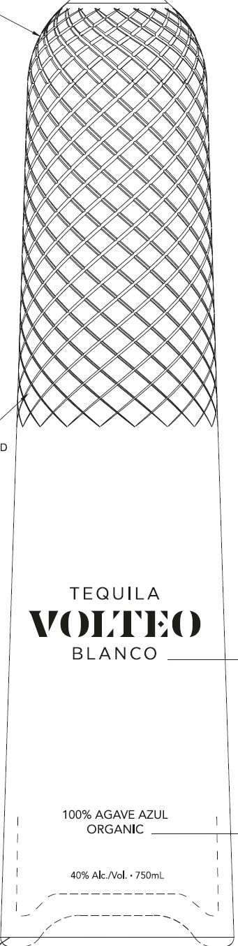 TABC label artwork for Volteo Tequila Blanco