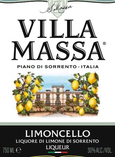 TABC label artwork for Villa Massa Limoncello Liqueur