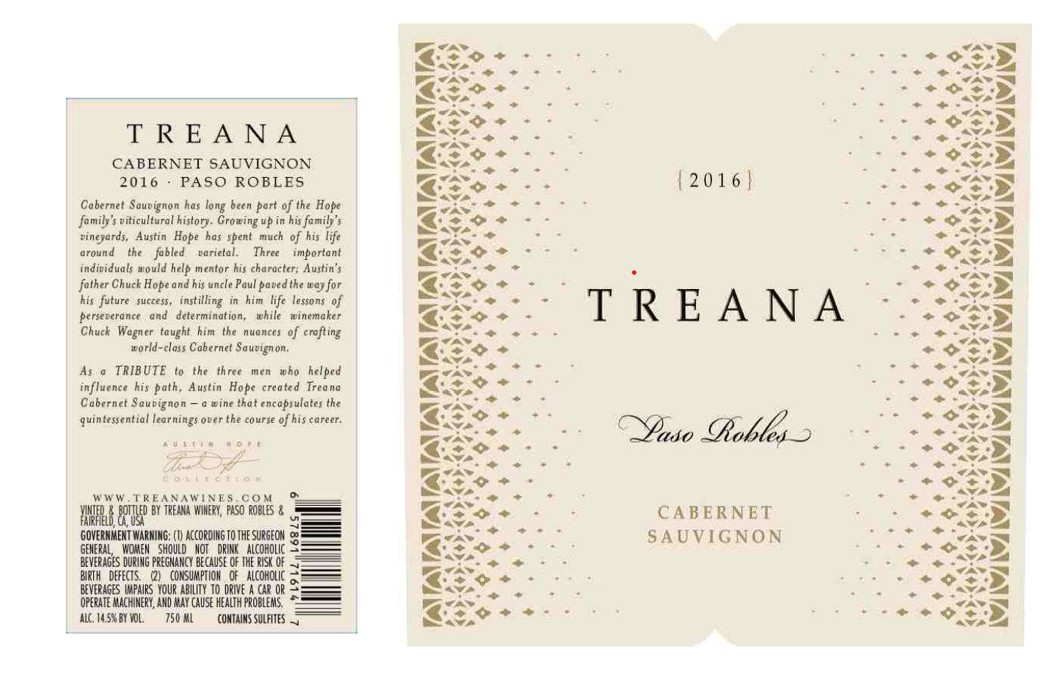 TABC label artwork for Treana Cabernet Sauvignon