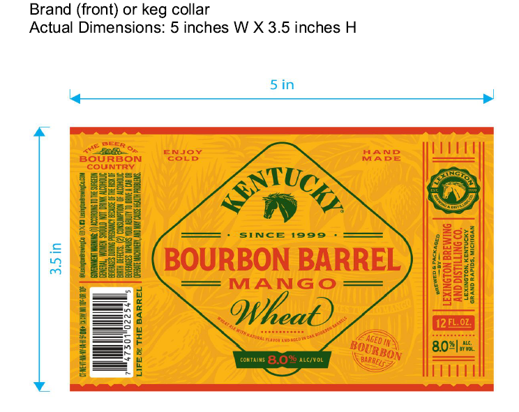 TABC label artwork for Kentucky Bourbon Barrel Mango Wheat