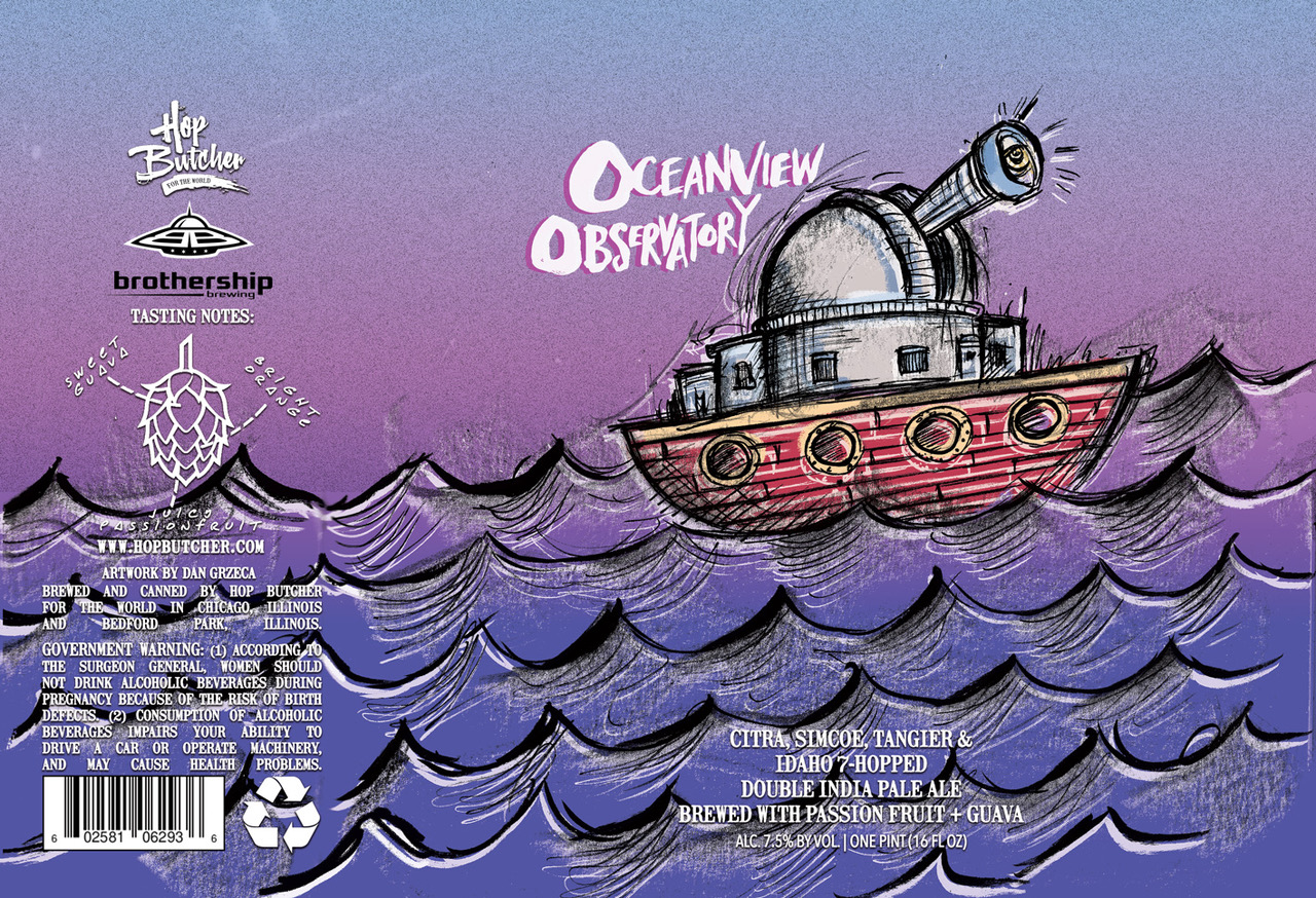 TABC label artwork for Oceanview Observatory