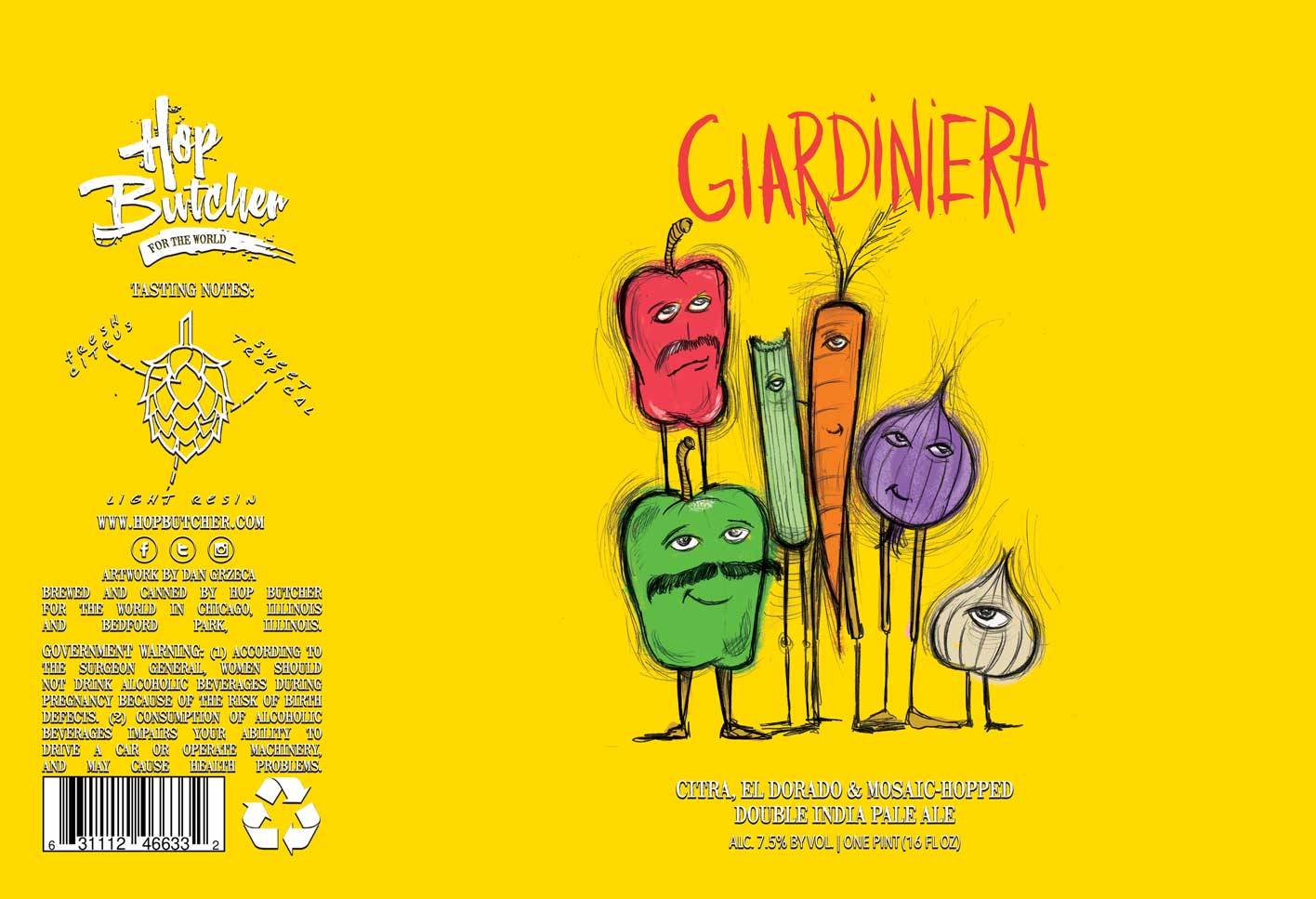 TABC label artwork for Giardiniera