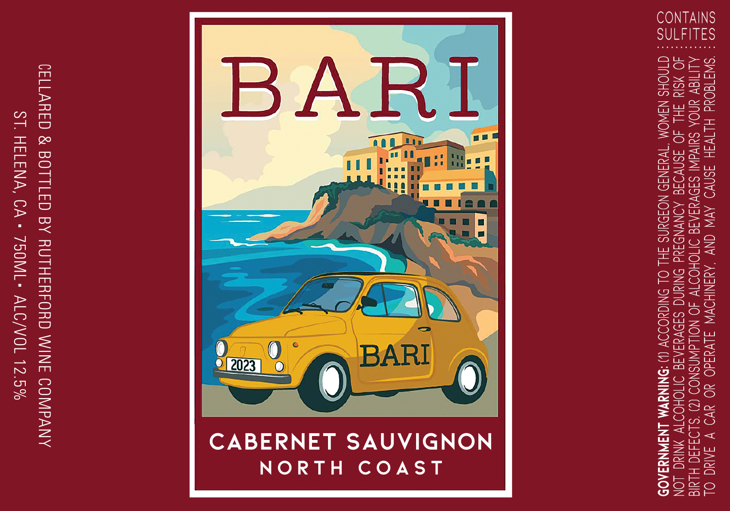 TABC label artwork for Bari Cabernet Sauvignon North Coast