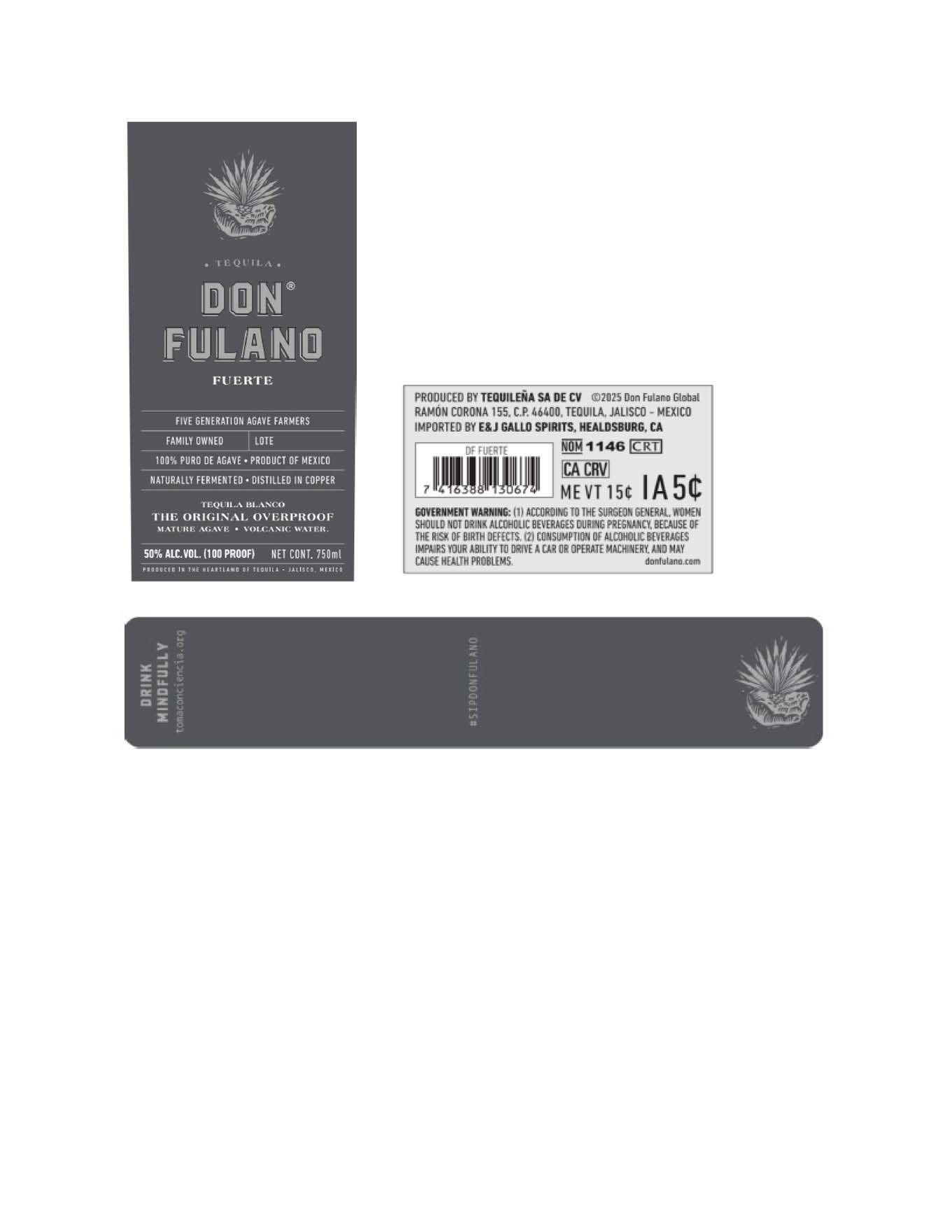 TABC label artwork for Don Fulano Fuerte