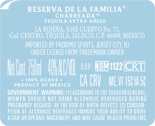 TABC label artwork for Reserva de la Familia Charreada