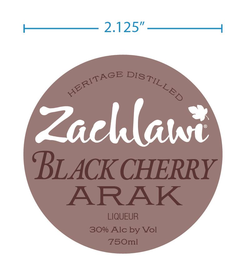 TABC label artwork for Zachlawi Black Cherry Arak