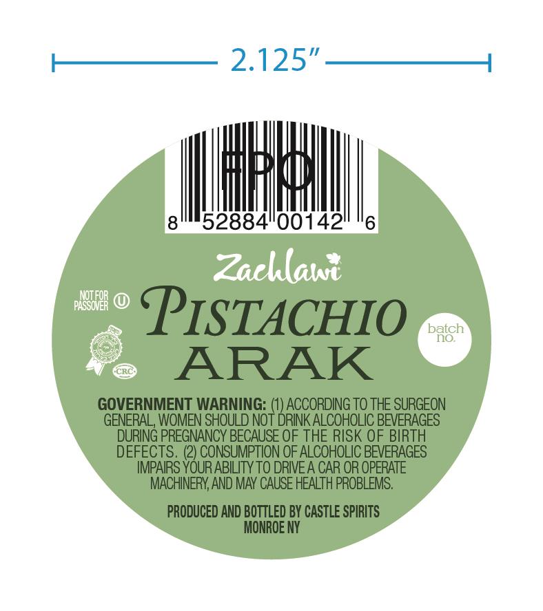 TABC label artwork for Zachlawi Pistachio Arak