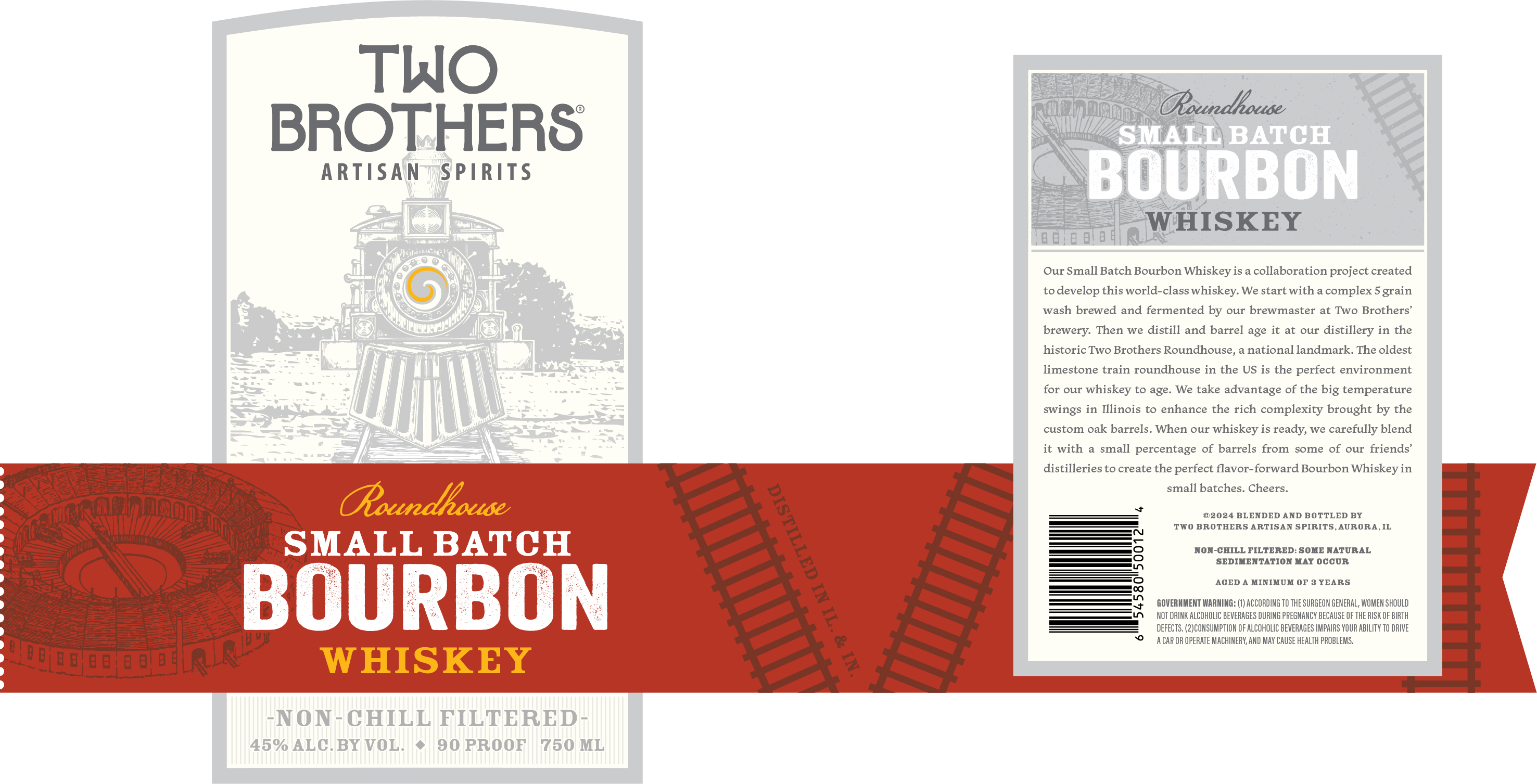 TABC label artwork for Two Brothers Artisan Spirits Small Batch Bourbon Whiskey