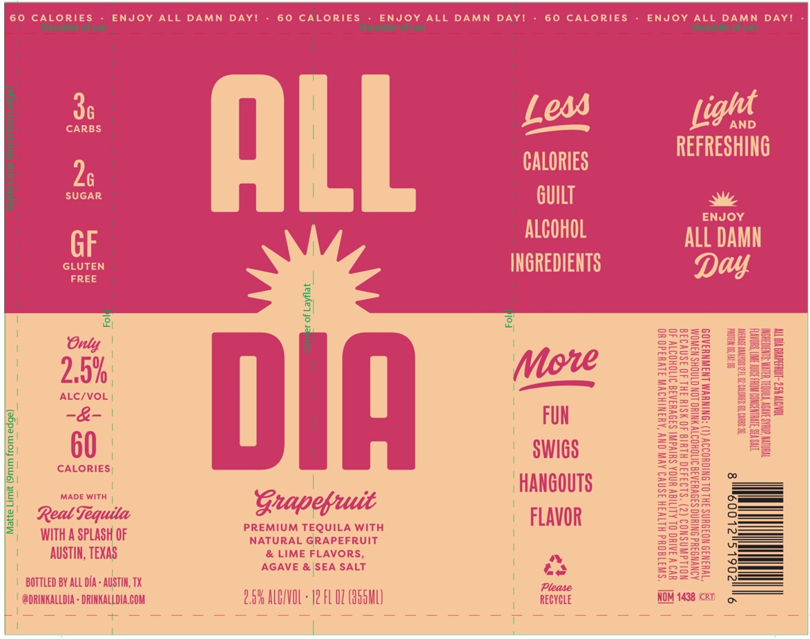 TABC label artwork for All Dia Grapefruit