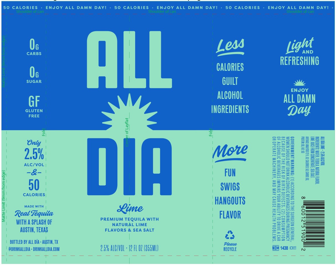 TABC label artwork for All Dia Lime