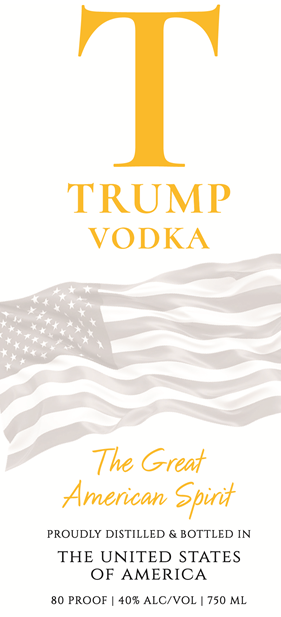 TABC label artwork for Trump Vodka The Great American Spirit