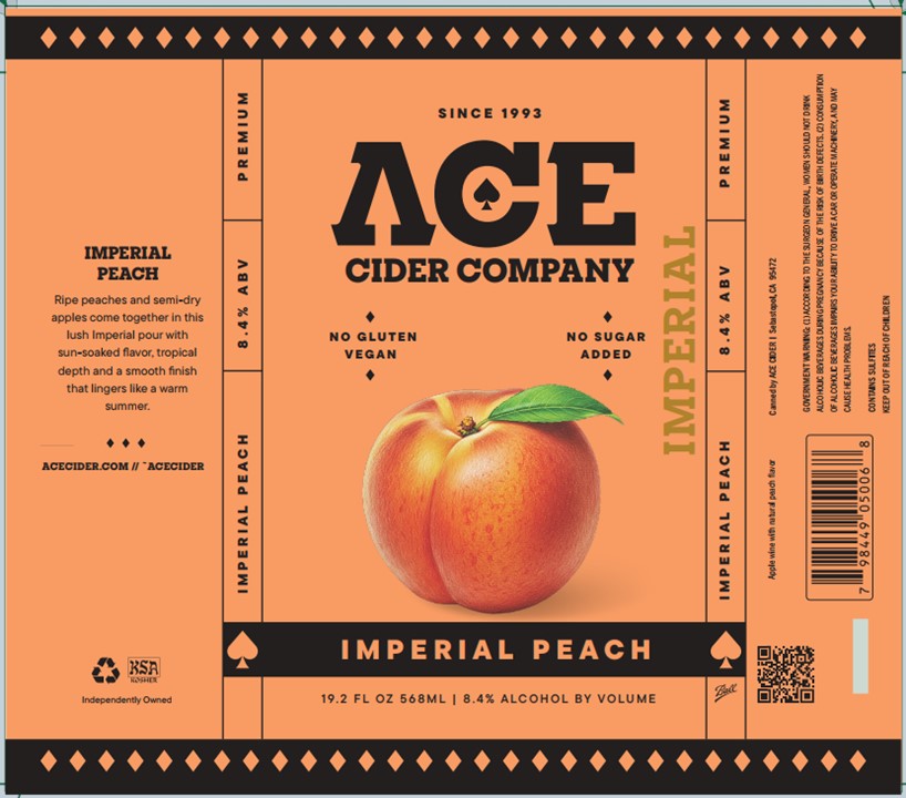 TABC label artwork for ACE IMPERIAL PEACH