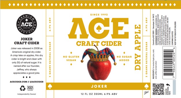 TABC label artwork for ACE JOKER DRY APPLE CIDER