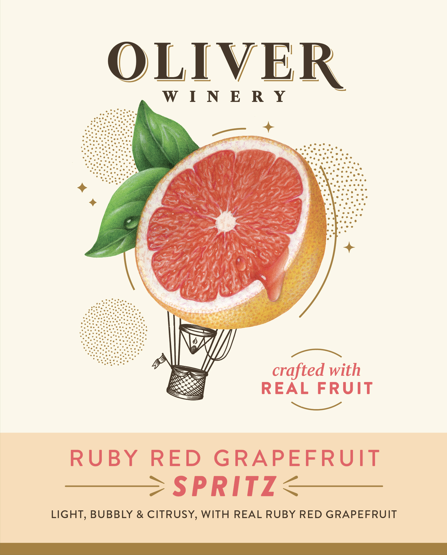 TABC label artwork for Oliver Winery Ruby Red Grapefruit Spritz