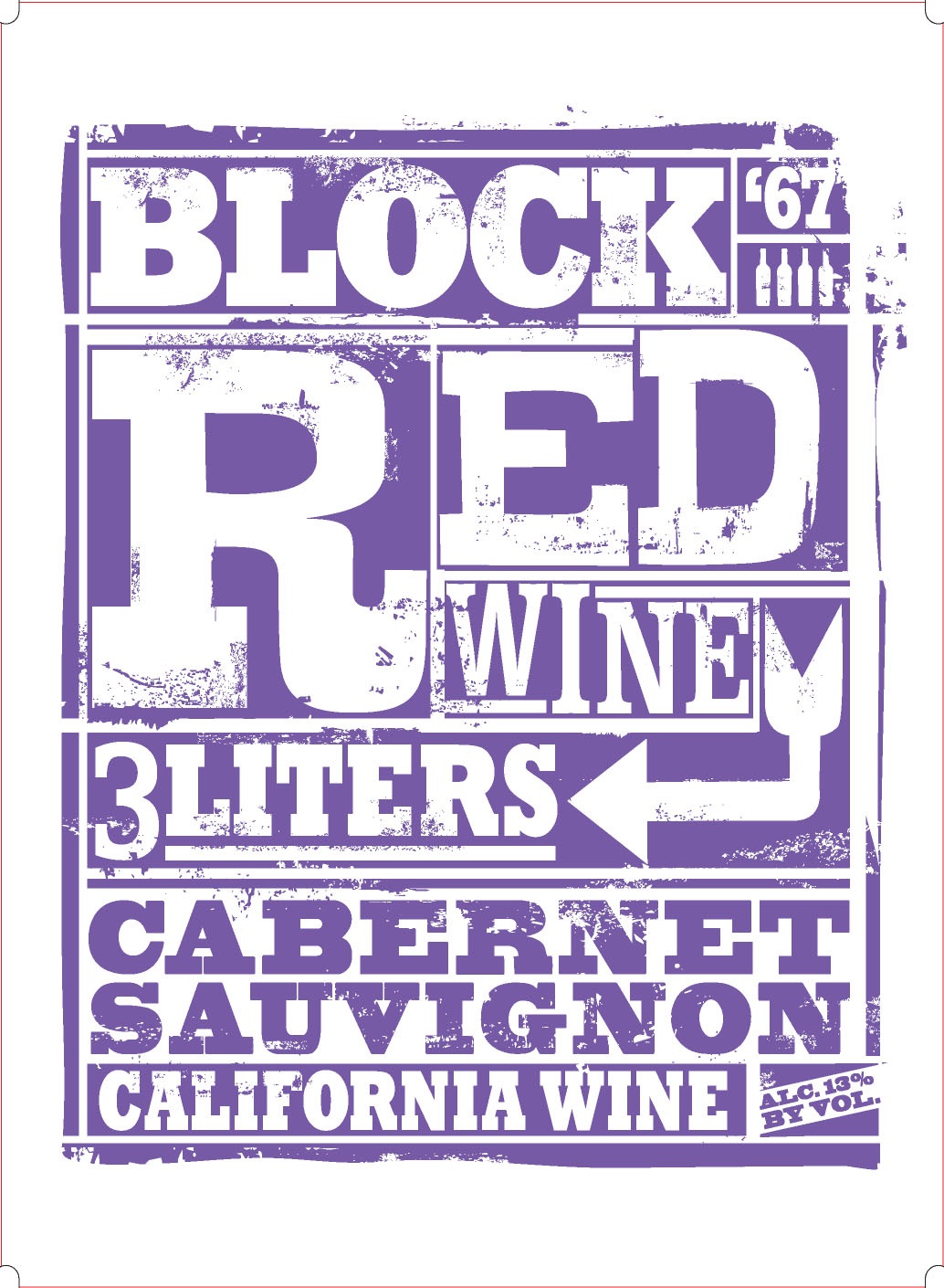 TABC label artwork for Block '67 Cabernet Sauvignon, California